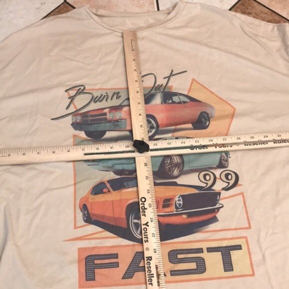 Burn out fast classic muscle cars tshirt oversized - Picture 4 of 10